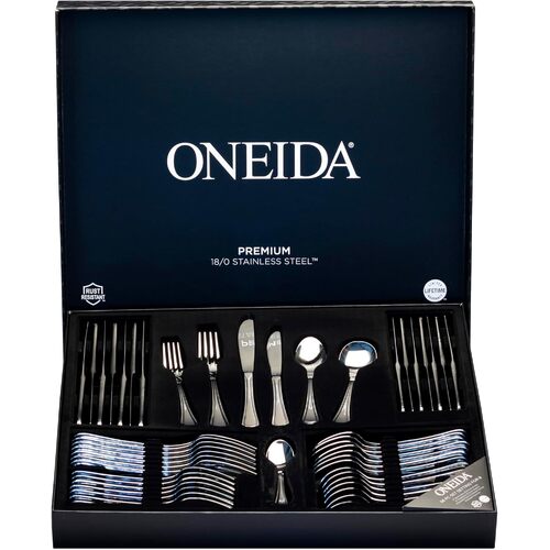 Oneida Barcelona 56pc Cutlery Butter Knives Forks Spoons Teaspoons Set in Gift Box