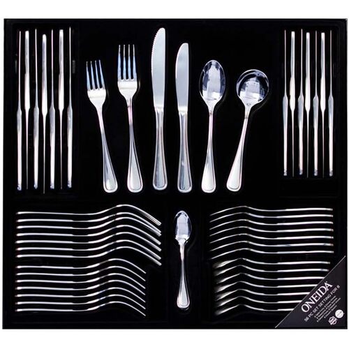 56pc Oneida New Rim Stainless Steel Cutlery Set in Silver