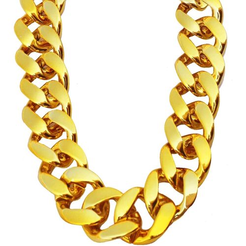 Adjustable Big Links Plastic Gold Color Chain Necklace Chunky Choker Party Costume Pimp