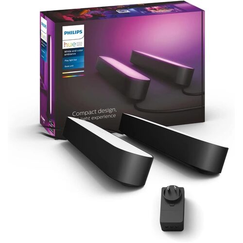 Philips Hue Play - White & Colour Ambiance Smart LED Bar Light - Black - 2 Pack (Base Kit)