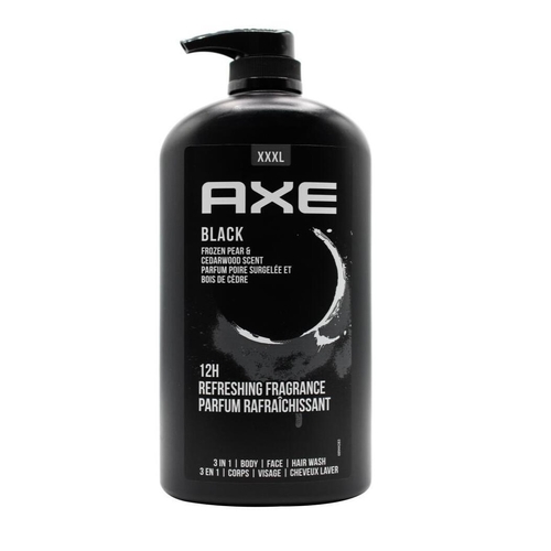 Axe 3in1 Body + Face + Hair Wash Black Frozen Pea & Cedarwood Scent 1L