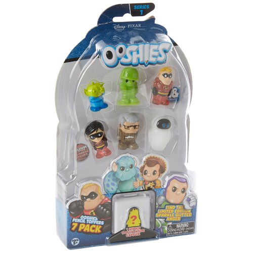 Ooshies Disney Pixar Figures Series 1 Pen Toppers  - 1 Pack of 7