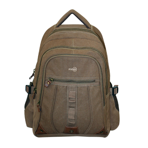 FIB Washed Canvas Backpack Bag in Khaki