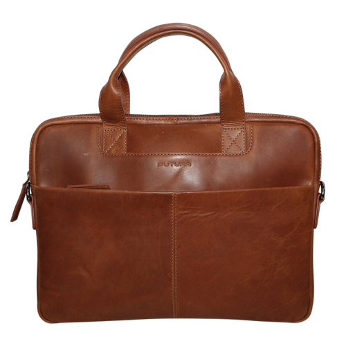 Futura Mens Slimline Laptop Bag Satchel Handbag Handles College - Brown