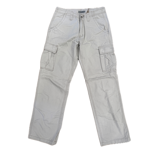 Mens 100% Cotton Cargo Pants Relaxed Easy Fit Straight Leg in Sand