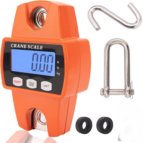 300kg Mini Crane Scale Portable LCD Digital Electronic Hook Hanging Scale 