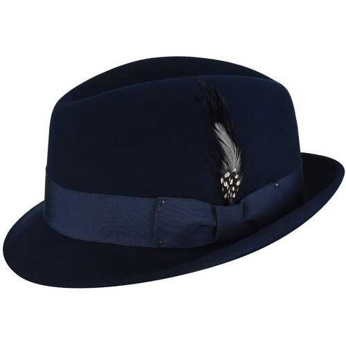 Bailey of Hollywood Mens Tino Fedora Hat For Autumn/Winter Season - Navy