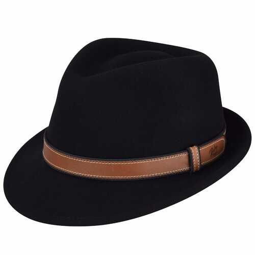 Bailey of Hollywood Mens Dodgson Fedora Hat For Autumn/Winter Season - Black