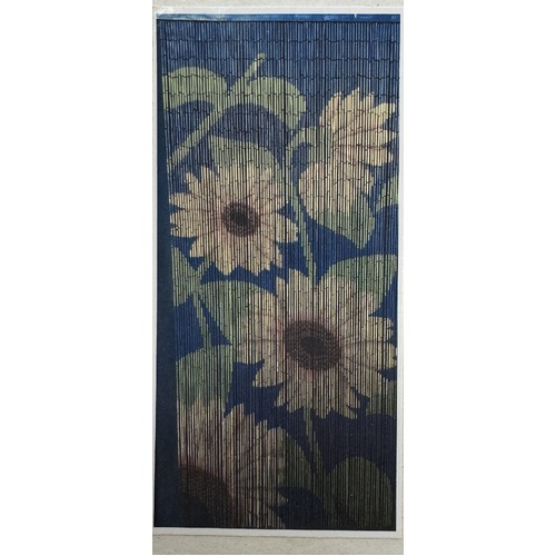 Deluxe Bamboo Door Curtain SUNFLOWERS Room Divider or Wall Art 90cm x 200cm