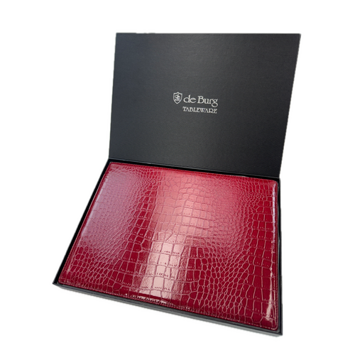 de Burg 4 Piece Table Place Mat Set Placemat with Croc Pattern - Red