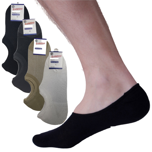 12x Pairs No Show Bamboo Socks Non-Slip Heel Grip Low Cut Invisible Footlet New