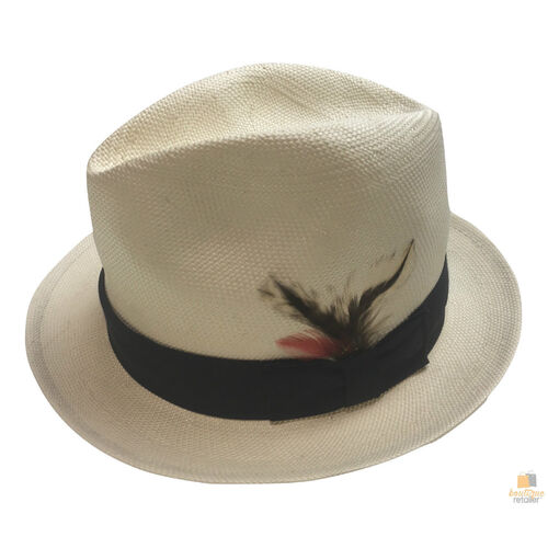 Small Brim Classic Trilby HAT with Feather Fedora Sun UV MADE in USA KS-10