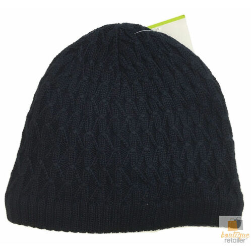 Wool Insulated Patterned Beanie Ski Thermal Insulation Hat Knit Wool - Navy