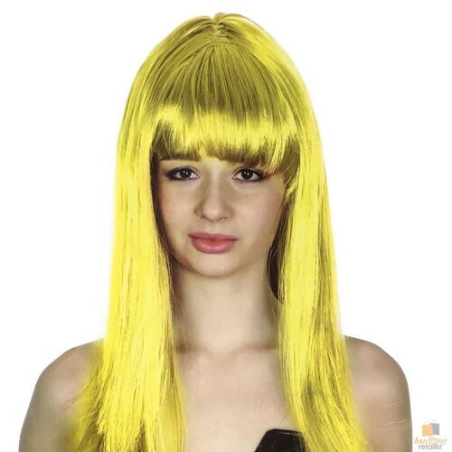 LONG WIG Straight Party Hair Costume Fringe Cosplay Fancy Dress 70cm Womens - Yellow (22461)