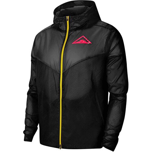 NIKE Mens Hooded Trail Running Jacket - Black