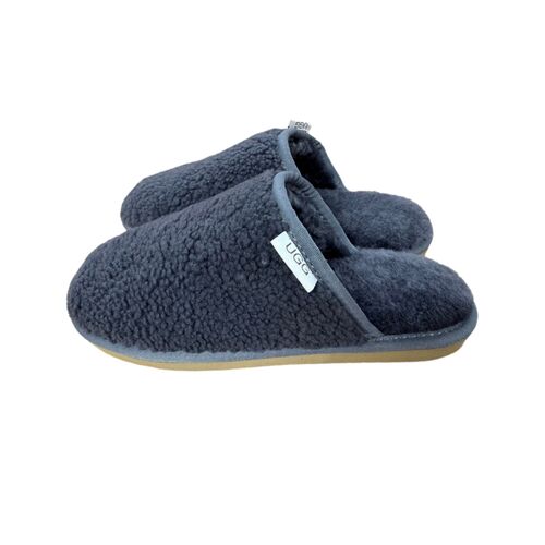 100% Australian Merino Sheepskin Curly Scuffs Moccasins Slippers Slip On UGG