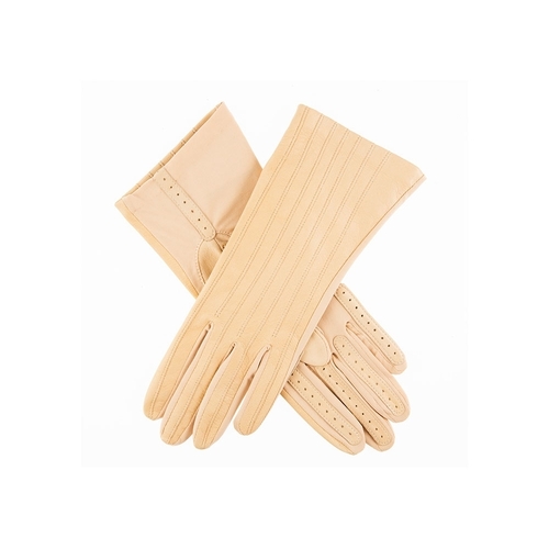 DENTS Womens Olivia Silk Leather & Elastane Gloves - Parchment - One Size