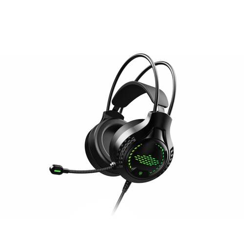 Gaming Headset w/ Noise Reduction Wired Headphones in Black