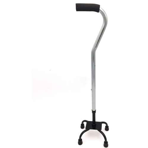 Adjustable Height Quad Cane Walking Stick Cane Folding Handle Metal - 4 Way