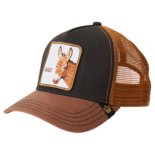 GOORIN BROTHERS Baseball Cap Trucker Snapback Hat Adjustable Animal Series - Bad Ass (Black) 101-0050