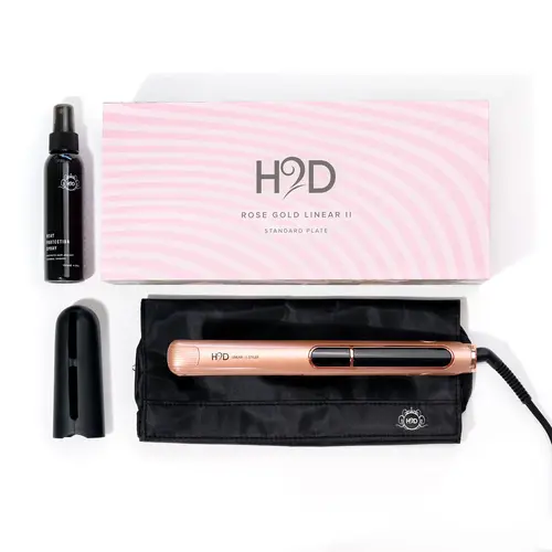 H2D Hair 2 Day Hair Straightener Styler Styling Iron Linear II Rose Gold 230 Degree