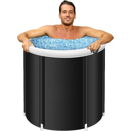 Portable Ice Bath Tub for Athletes - Cold Water Therapy & Hot Tub for Recovery - Foldable 34" Ice Bath Barrel for Home Use