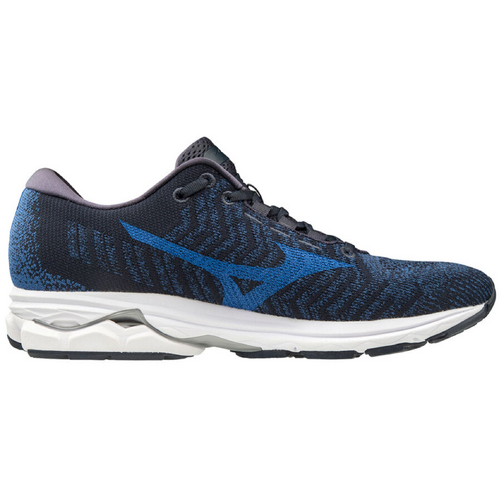 Mizuno Mens Wave Rider Waveknit 3 Athletic Runner Shoes Sneakers Running - Navy