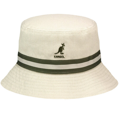 Kangol Mens Stripe Lahinch Bucket Hat Warm Winter Cap - Beige - M