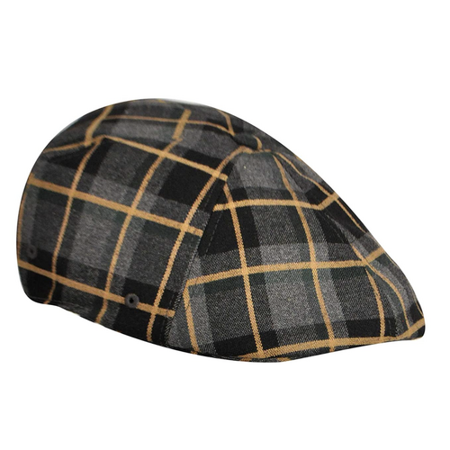 KANGOL Plaid 504 Ivy Cap Mens Flexfit Driving Baker Boy Hat  - Chain - L/XL