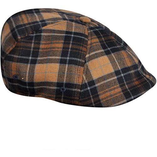 KANGOL Plaid 504 Ivy Cap Mens Flexfit Driving Newsboy Hat - Game Plaid - L/XL