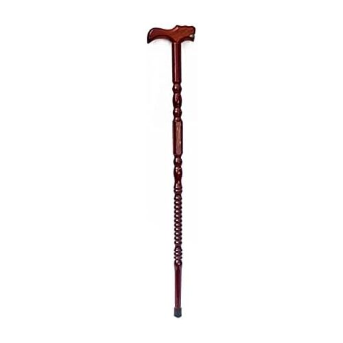 93cm Wooden Walking Stick Wood Cane Pole Carved Varnished Deluxe Sturdy w/ Dragon