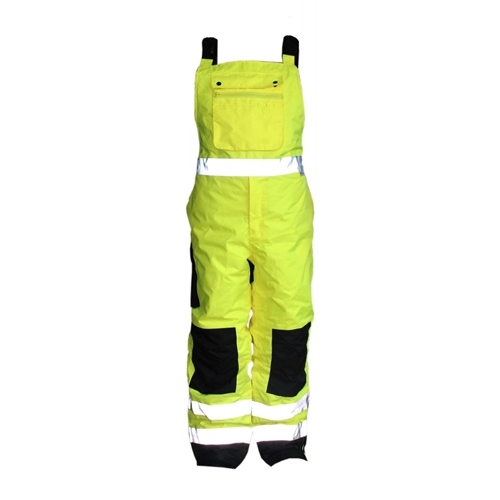 Seattle Glove Hi Vis Quilted Work Waterproof Bib Overalls in Yellow