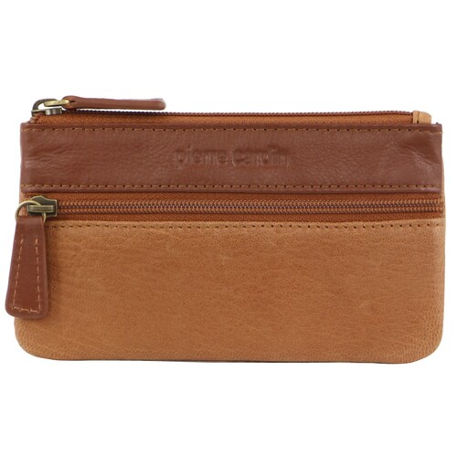 Pierre Cardin Ladies Womens Genuine Leather RFID Coin Purse Wallets - Tan