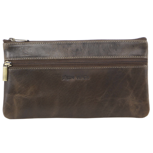 Pierre Cardin Ladies Womens Genuine Soft Leather Italian Wallet - Mushroom