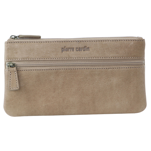 Pierre Cardin Ladies Womens Genuine Soft Leather Italian Wallet Purse - Taupe