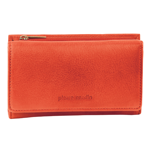 Pierre Cardin Womens Soft Italian Leather RFID Purse Wallet Rustic - Orange