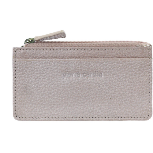 Pierre Cardin RFID Leather Coin Purse Wallet w/ Keyring in Pearl