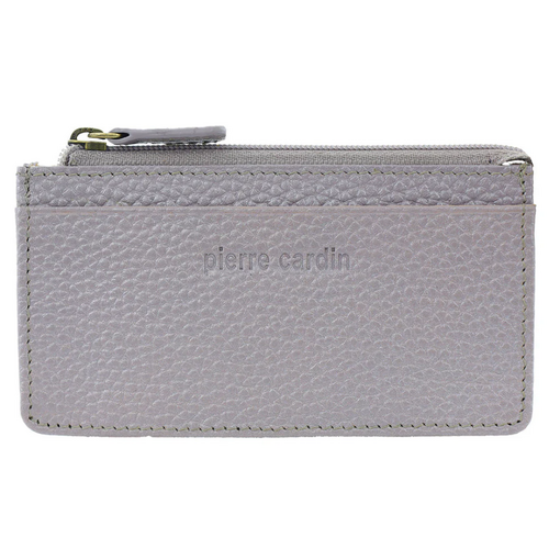 Pierre Cardin RFID Leather Coin Purse Wallet w/ Keyring in Titan