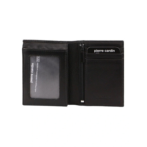 Pierre Cardin Mens Rustic Genuine Leather Wallet RFID in Black