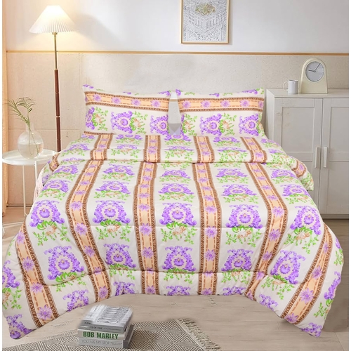 Queen Cotton Comforter Set with 2 Pillow Cases Duvet Quilt Bedspread