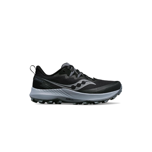 Saucony Womens Peregrine 14 Wide Shoes Sneakers Runners in Black/Carbon