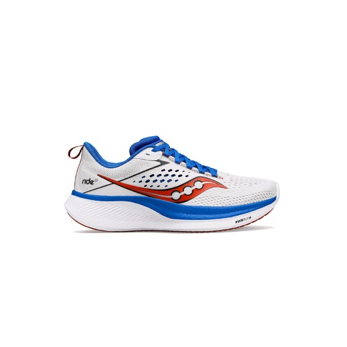 Saucony Mens Ride 17 (D) Shoes Sneakers Runners Running in White/Cobalt