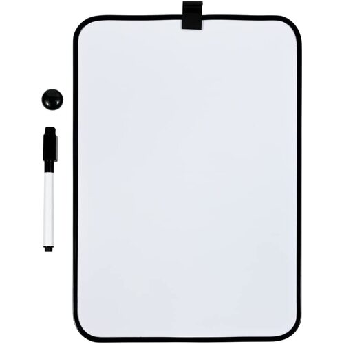 Portable A4 Magnetic Board w/ Black Board Marker - 8" x 12" - Black Border