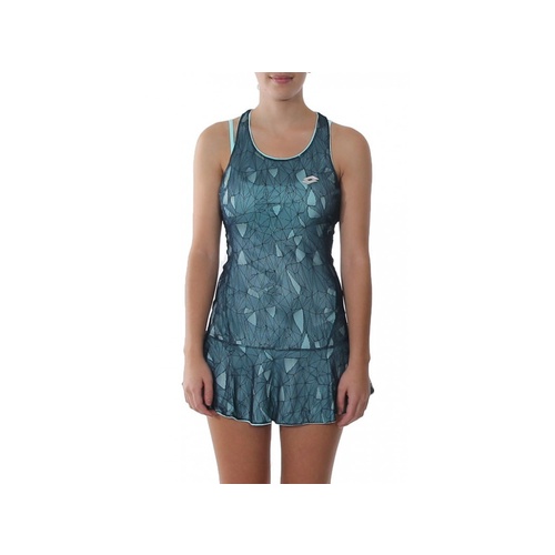 Lotto Womens Twice II Dress + Bra Tennis Sport - Turquoise/Navy