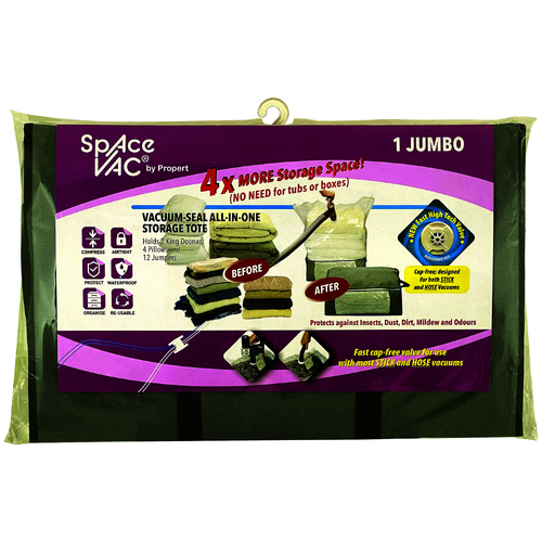 Space Vac Vacuum Storage Bag Seal Compressing Organizer Clothes - Jumbo Tote