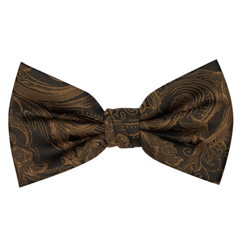 Premium Tapestry Bow Tie Floral Paisley - New Gold