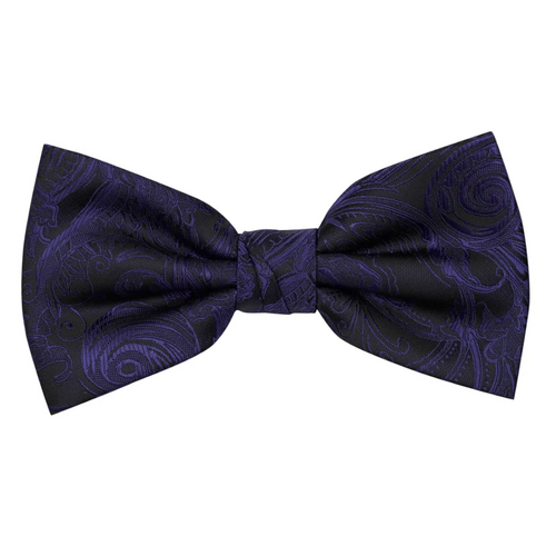 Premium Tapestry Bow Tie Floral Paisley - Purple