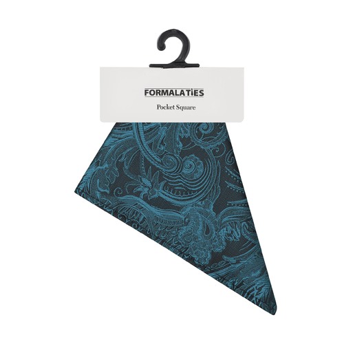 Formalaties Tapestry Floral Print Pocket Square Handkerchief in Jade