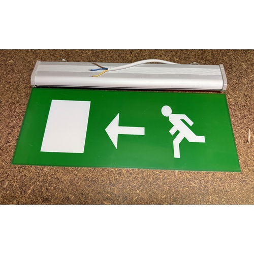 Slimline Emergency Exit Sign Light LED Ceiling Mount Running Man Double Sided