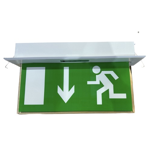 Slimline Emergency Exit Sign Light LED Ceiling Mount Running Man Double Sided